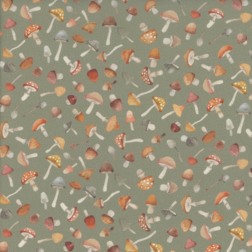 Dear Stella Fabrics Count on Me Nina Stajner Hedge Green Fungi
