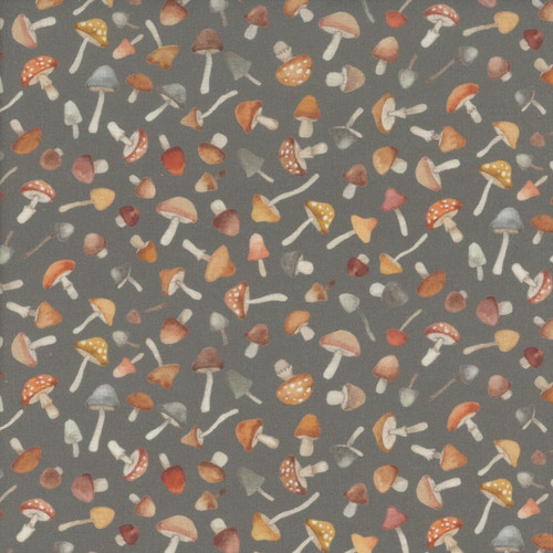 Dear Stella Fabrics Count on Me Nina Stajner Pewter Grey Fungi