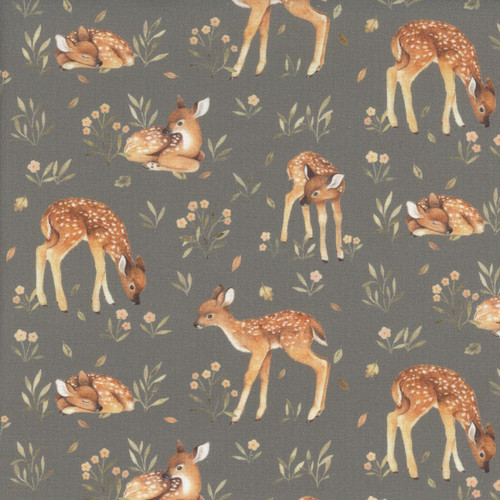 Dear Stella Fabrics Count on Me Nina Stajner Pewter Grey Oh Deer