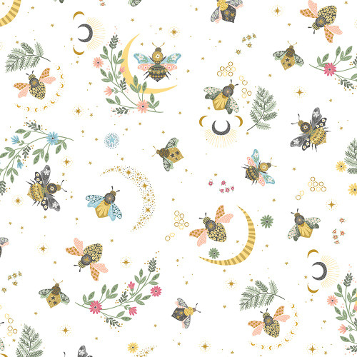 Dear Stella Fabrics Sting Like a Bee White Sting Like A Bee