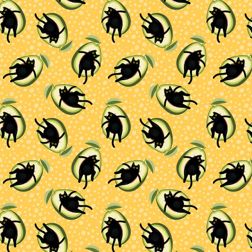 Dear Stella Fabrics Furruit Cocktail Leezaworks Mimosa Yellow Avocatos