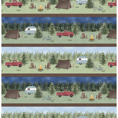 Wilmington Prints Evergreen Escape Danielle Murray Repeating Stripe Multi