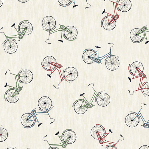 Wilmington Prints Evergreen Escape Danielle Murray Bike Toss Sand Cream