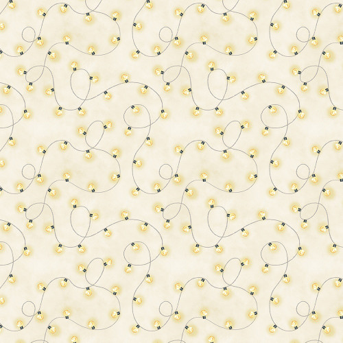 Wilmington Prints Evergreen Escape Danielle Murray String Lights All Over Sand Cream