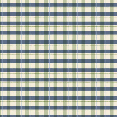 Wilmington Prints Evergreen Escape Danielle Murray Plaid Navy Blue Green