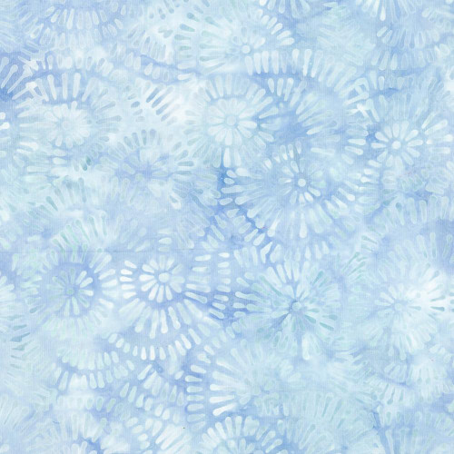 Wilmington Prints Del Mar Wilmington Batiks Pins & Needles Light Blue, fabric with a light blue floral pattern of pins and needles design