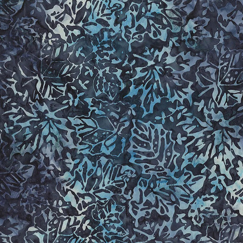Timeless Treasures Fabrics 108 Inch Wide Tonga Batik Quilt Backing Mountain Blue Leaves