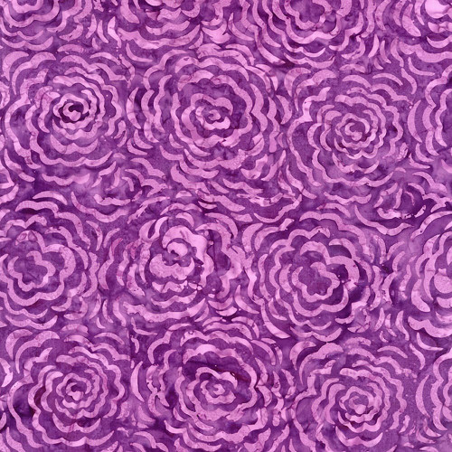 Timeless Treasures Fabrics Plumberry Tonga Batiks Jam Purple Large Roses