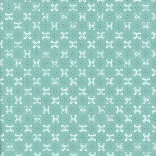 Riley Blake Fabrics Piece and Plenty Lori Holt Sea Glass Blue Cross Stitch x's