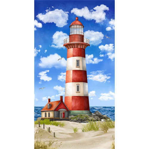 Timeless Treasures Fabrics Ocean Light House Panel