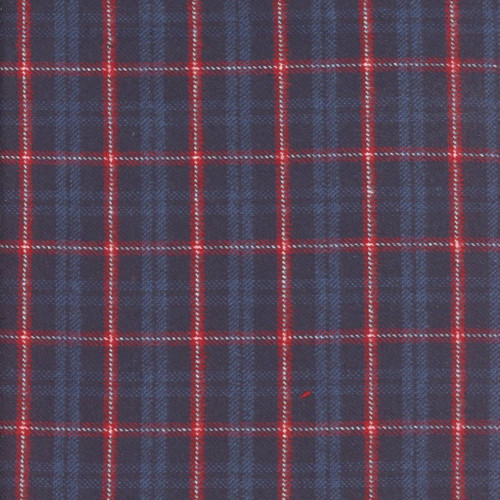 Marcus Fabrics Americana Primo Plaid Flannel Navy Tattersall Plaid