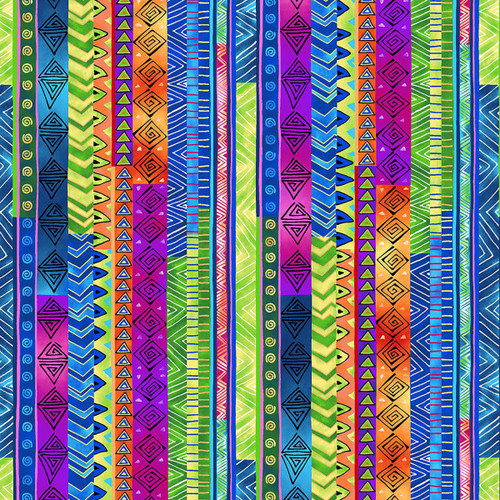 Clothworks Basics by Laurel Burch Multi Stripe