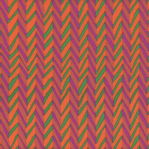 Kaffe Fassett Collective for FreeSpirit Fabrics February 2026 Herringbone Stripe Orange