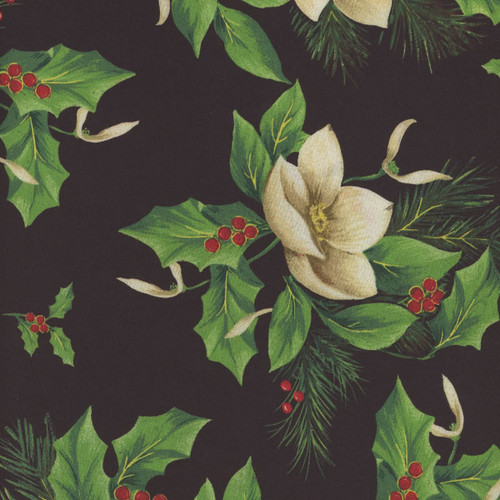 Windham Fabrics Whistler Studios 108 Inch Wide Quilt Back Christmas Blooms Black