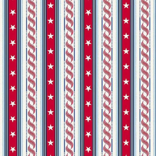 Andover Fabrics Americana by Andover Fabrics Stripe Red