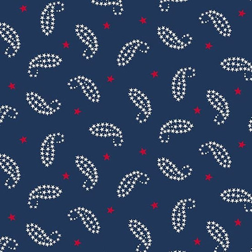 Andover Fabrics Americana by Andover Fabrics Paisley Blue