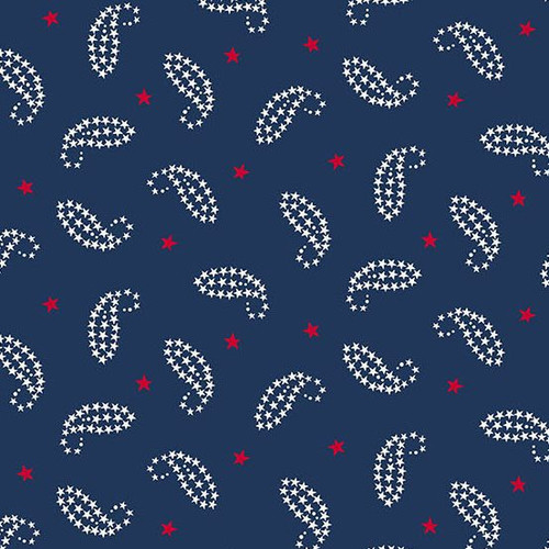 Andover Fabrics Americana by Andover Fabrics Paisley Blue
