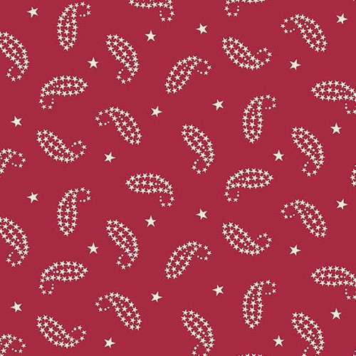 Andover Fabrics Americana by Andover Fabrics Paisley Red