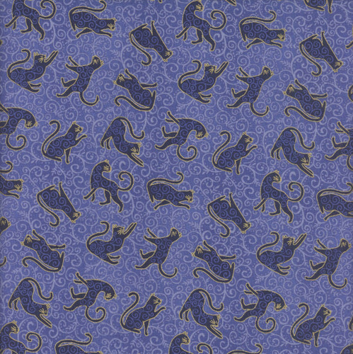 Andover Fabrics Charmed by Makower UK Whiskers Blue