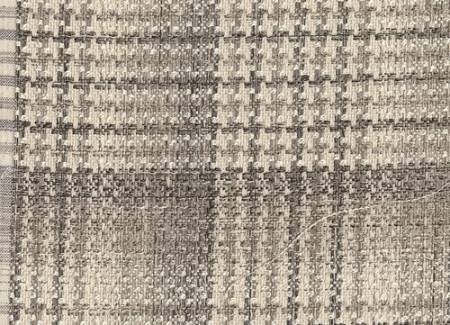 TFA Textile Fabric Associates Stitch by Stitch Charcoal Woven Scottish Plaid Grey and Cream