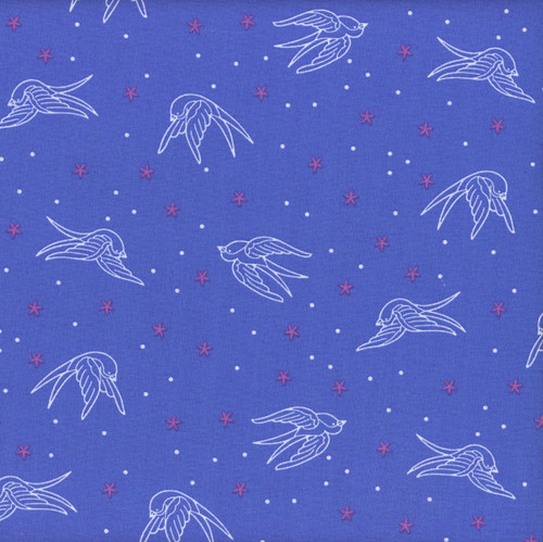 Andover Fabrics Perfect Day by Libs Elliott Swallows Blue