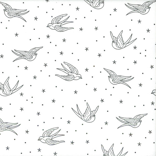 Andover Fabrics Perfect Day by Libs Elliott Swallows White
