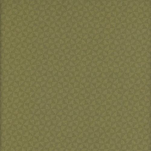Andover Fabrics Square Dance by Laundry Basket Quilts Square Dance Rosemary, green fabric with intricate geometric pattern.