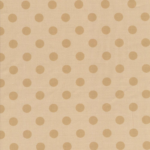 Andover Fabrics Laundry Line 108s by Laundry Basket Quilts Polka Dot Cream, beige fabric with evenly spaced light brown polka dots.