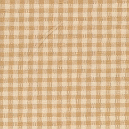 Andover Fabrics Laundry Line 108s Gingham Check Cream, photo of a cotton fabric with a classic cream and beige checkered gingham pattern.