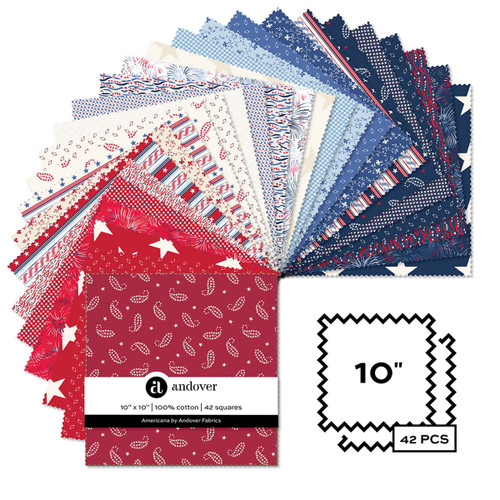 Andover Fabrics Americana Layer Cake 40 Ten Inch Squares