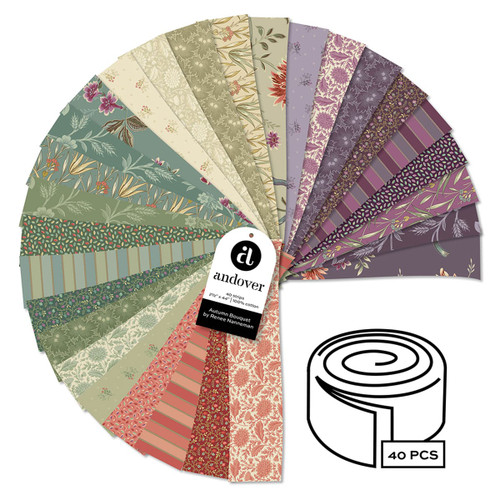 Andover Fabrics Autumn Bouquet Renee Nanneman Jelly Roll 2.5 Inch Fabric Strips