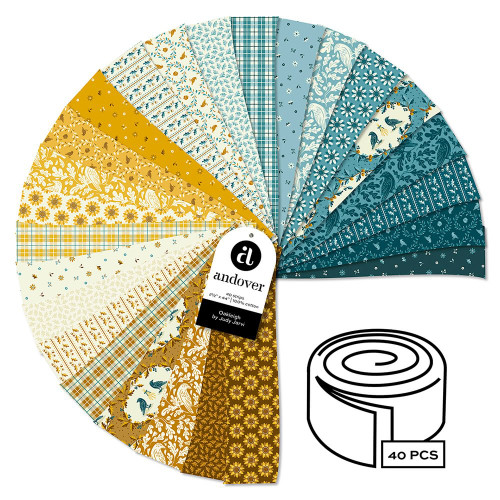 Andover Fabrics Oakleigh by Judi Jarvi Jelly Roll 2.5 Inch Fabric Strips