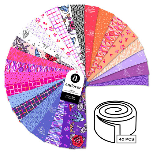 Andover Fabrics Perfect Day Jelly Roll 2.5 Inch Fabric Strips