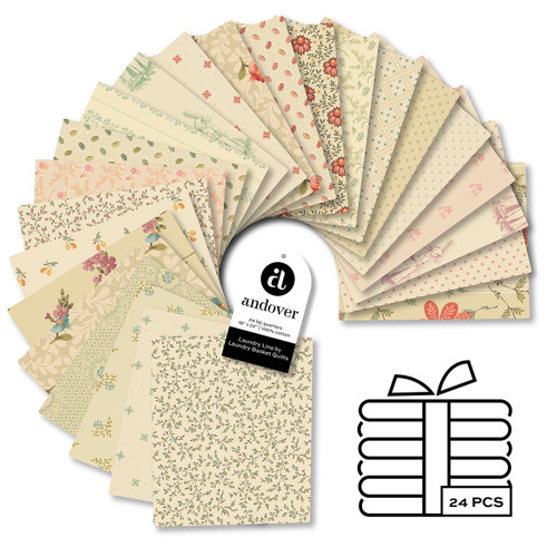 Andover Fabrics Laundry Line Laundry Basket 24 Fat Quarters
