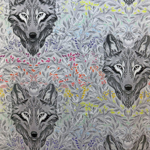 FreeSpirit Fabrics Graywork Minky Fleece by Tula Pink Wolf of Pink Street Fog