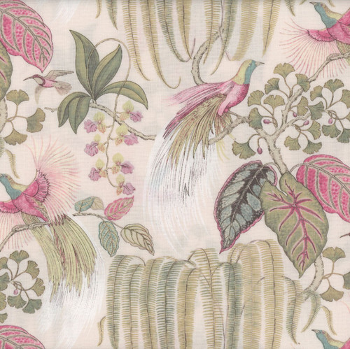 FreeSpirit Fabrics Art of the Garden by Sanderson Bird of Paradesia Blush