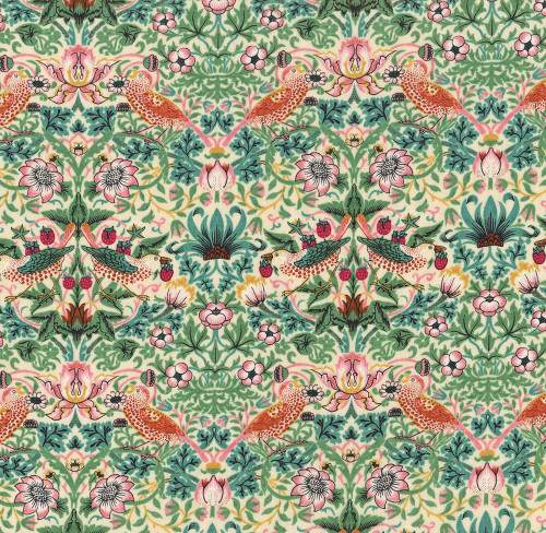 FreeSpirit Fabrics Bedford Park Cotton Lawn by William Morris Mini Strawberry Thief Mineral