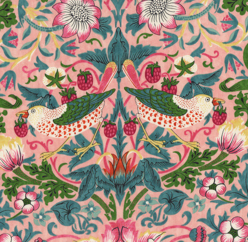 FreeSpirit Fabrics Bedford Park Cotton Lawn by William Morris Strawberry Thief Blush