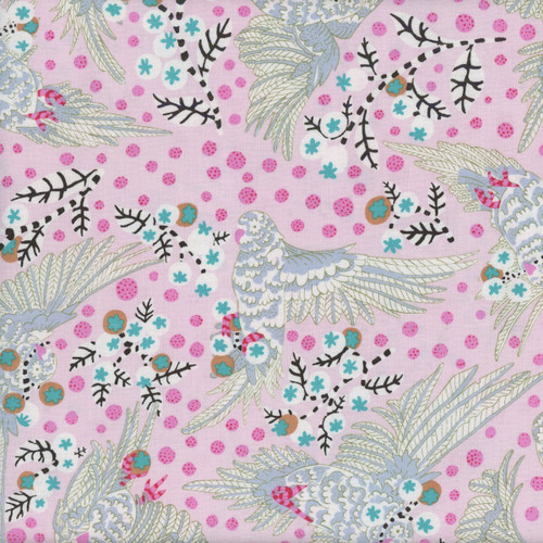 FreeSpirit Fabrics Blostma & Song by Penny Jefferies Bird Candy Rose