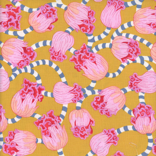 FreeSpirit Fabrics Blostma & Song by Penny Jefferies Dancing Swirl Mustard