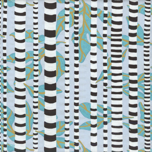 FreeSpirit Fabrics Blostma & Song by Penny Jefferies Stem Lemonade Turquoise