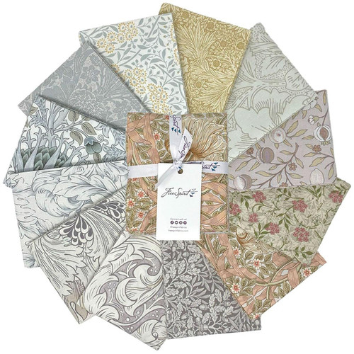 FreeSpirit Fabrics William Morris Classics 12 Cream Neutral Fat Quarters