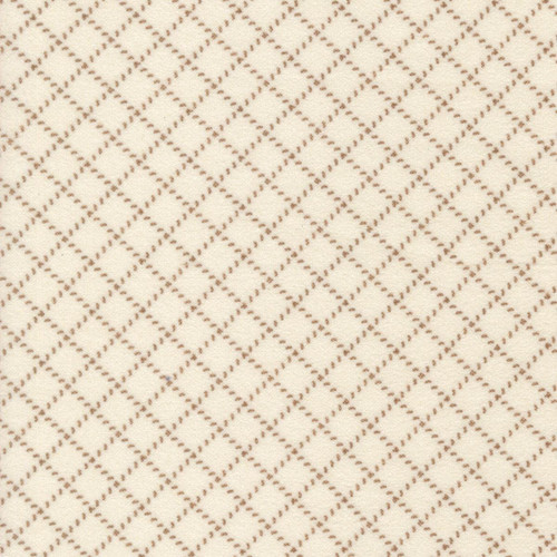 Moda Fabrics Prairie Gatherings Flannel Primitive Gatherings Porcelain Cream Stitched Grid Trellis