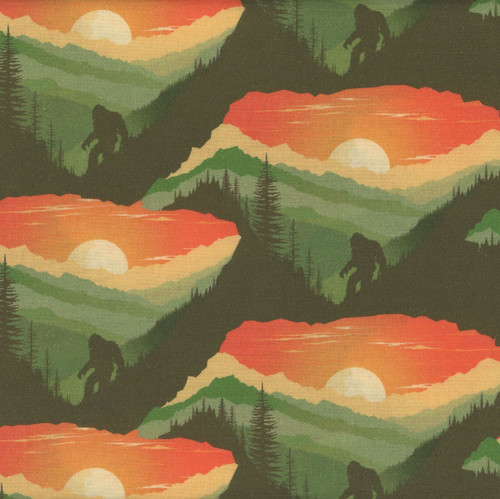 3 Wishes Fabrics Legendary Loner Big Foot Smokey Mountain Sunsets