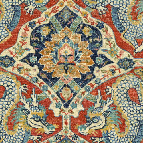 Covington Fabrics Falkor Firecracker Red Happy Dragon Medallions