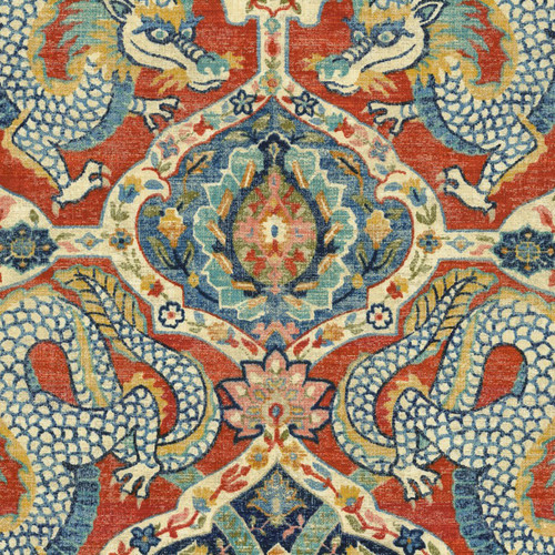 Covington Fabrics Falkor Firecracker Red Happy Dragon Medallions