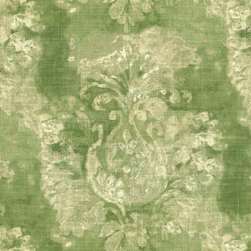 Covington Fabrics Parvati Greenery Green Fortunny Frame Damask