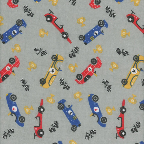 AE Nathan Fabrics Comfy Flannel Prints Red Blue Grey Race Cars