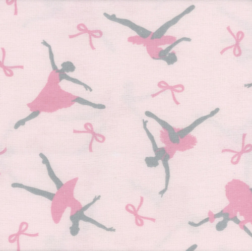 AE Nathan Fabrics Comfy Flannel Prints Pink Ballerinas