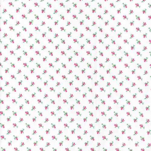 AE Nathan Fabrics Comfy Flannel Prints Pink White Rosebuds